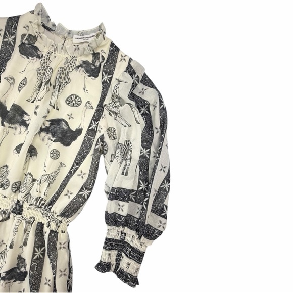 Amanda Uprichard Women's Vista Zoo Print Mini Dress Black & White Size P/XS - Picture 6 of 11